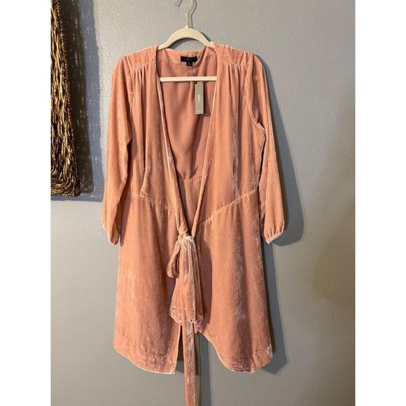 J Crew Wrap Dress 10 Pink Crushed Velvet $148 NEW - Picture 8 of 8